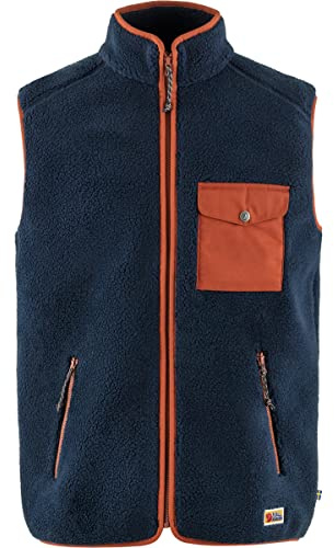 Fjallraven 87073-560-215 Vardag Pile Fleece Vest M/Vardag Pile Fleece Vest M Sweatshirt Men's Navy-Autumn Leaf Size M