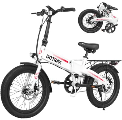 Gotrax R1 20 Folding Electric Bike with 40 Miles (Pedal-assist1) by 48V Battery, 20Mph Power by 350W, Weighs Only 45lbs, LCD Display & 5 Pedal-Assist Levels, Suitable for Leisure Riding&Commuting WHI