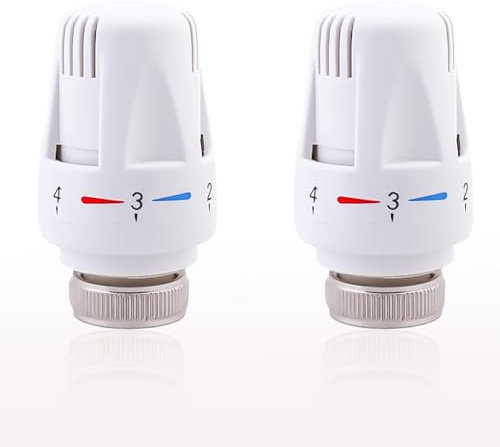 2 Stück Thermostatkopf Kühlerthermostat, M30 x 1.5 Thermostatkopf Heizkörperventil Ersatzkopf Heizkörperthermostat mit Nulleinstellung Thermostatkopf für Büro Zuhause Badezimmer