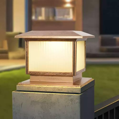 Lámparas Solares Para Postes, Grandes Luces Para Postes Exterior, Modernas Luces Para Columnas IP65 Impermeables Para Pedestal, Pilar, Lámpara Solar Para Columna Valla Terraza Iluminación Exterior