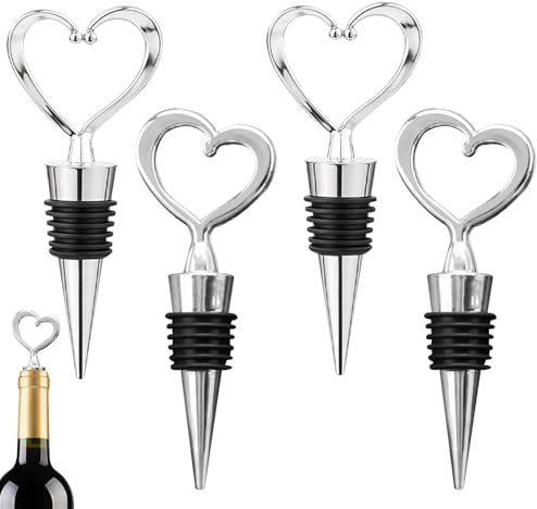KASESSS 4 st vinflasklock, ABS vinproppar, återanvändbara vinflasklock, läckagesäkra glasflasklock, vinflasklock för bröllop, födelsedag, present