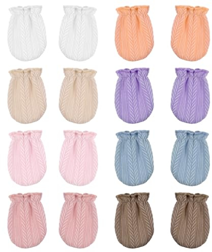 8 Pairs Baby Mittens - Newborn No Scratch Mittens - Wrist Gloves for 0-6 Months Baby Boys and Girls