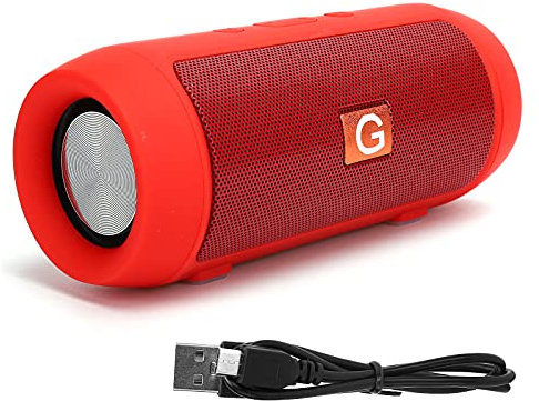 ciciglow Bluetooth Speaker, Wireless Bluetooth 4.2 Speaker Portable Solar Powered Subwoofer Audio Speaker Support FM(red)