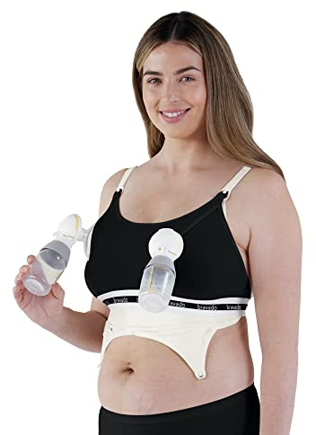 Bravado Clip e Pompa Reggiseno per Allattamento Inserto, Nero, Einheitsgröße-L Donna
