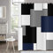 Hnmdmyi Duschvorhang Blau 180x200, Grau Schwarz und Weiß Duschvorhänge Moderne Geometrische Dekorative Badewanne Vorhang Wasserdicht Polyester Stoff Waschbar Badevorhang für Badezimmer mit Haken