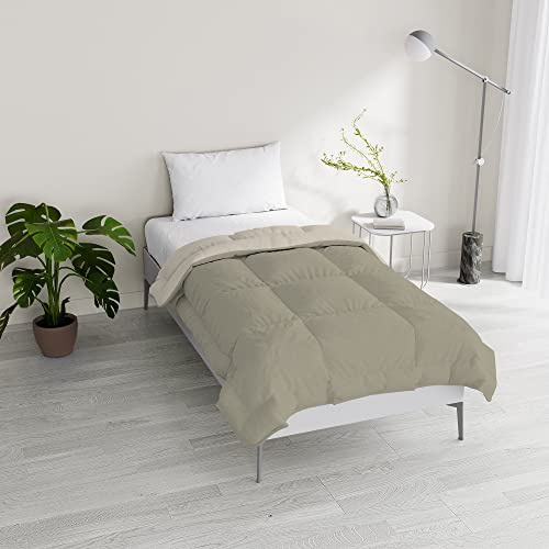 Italian Bed Linen Piumino invernale imbottito bicolore Sogni e Capricci, Tortora/Panna, Singolo 150x200cm