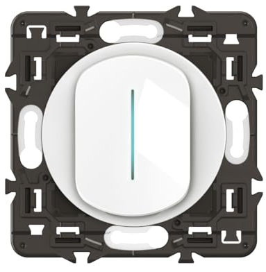 LEGRAND - Interrupteur/Va-et-vient Céliane témoin 10A - Design moderne - A équiper d'une plaque - blanc