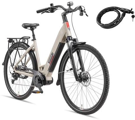 TELEFUNKEN E-Bike Damen 28 Zoll, Elektrofahrrad Mittelmotor, 10-Gang Kettenschaltung, Hydr. Scheibenbremsen - Pedelec Citybike, RC680 Multitalent