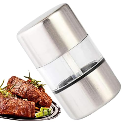Molinillos de pimienta - Molinillo de sal | Molinillo de especias | Molinillo de pimienta | Molinillo de pimienta - Molinillo pequeño de sal y pimienta de acero inoxidable | Molinillos portátiles y ap