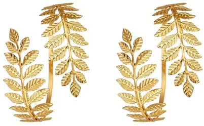 Miaija 2Pieces Tree Leaf Cuff Bracelet Open Armband Armlets Upper Arm Cuff Jewelry Adjustable Gold Roman Greek Costume Jewelry for Women and Girls