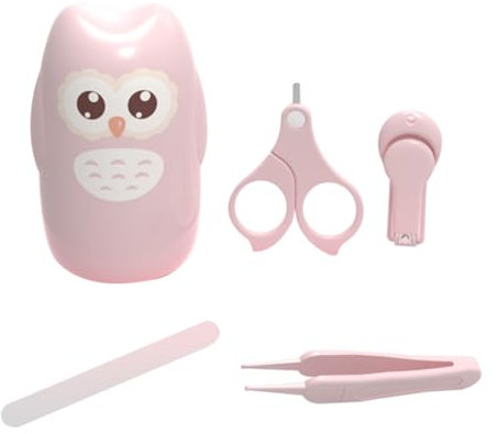 Vaguelly 1 Satz Nagelschere nail clipper set nail care kit nail clippers Nagelschneider für Babys Neugeborenes Kleinkind Pinzette Babynagelschere Rostfreier Stahl Rosa