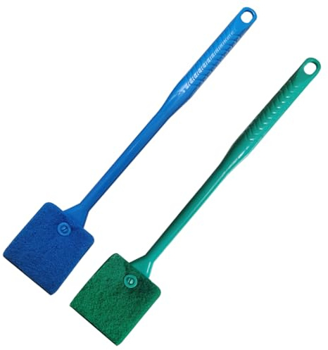 Kustimantu 2 Pièces Eponge Aquarium Nettoyage, 39 cm Éponge Aquarium avec Manche Long, Brosse de Nettoyage D'algues, Accessoires de Nettoyer la Vitre pour Aquarium