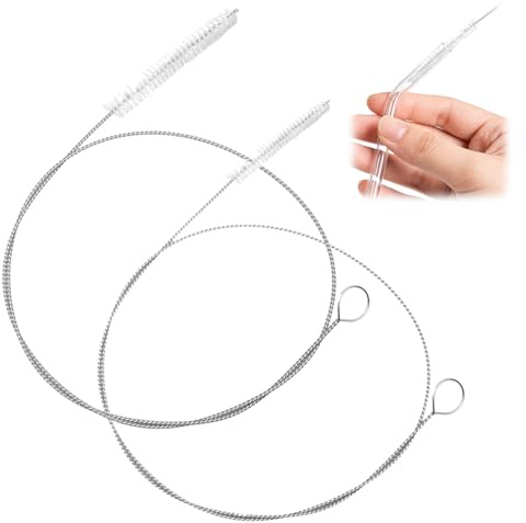 2 x flexibel rengöringsborste 100 cm, slangborste och flaskborste lång, perfekt som kylrengöringsset, värmeborste eller sugrörsborste för rör, rostfritt stål