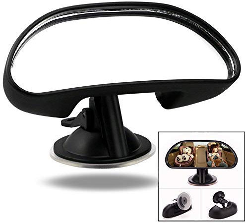 Xrten Specchio per Auto Sedile Posteriore Specchio,Specchietto Retrovisore Bambini Vista Posteriore Specchio,Nero