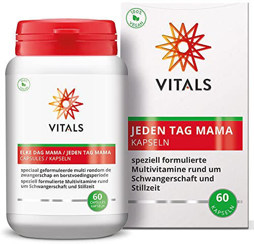 Vitals Jeden Tag Mama Kapseln - Multivitamine für Schwangerschaft & Stillzeit, 60 Kapseln, vegan. Mit natürlichen Hilfsstoffen.