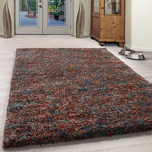 Ayyildiz Modern Hochflor Teppich, Flauschiger Langflor Teppich, Shaggy Flokati, Rechteckig, Meliert, Stilvoller Komfort für Dein Zuhause, Größe:80 x 150 cm, Farbe:Terra