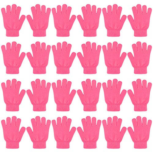 QKURT 12-pack magiska vinterhandskar för barn, hela fingrar, vinter, stickade magiska stretchhandskar, termiska vinterhandskar för pojkar, flickor, baby