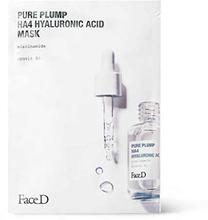 Face D - Maschera Viso Pure Plump Idratante con Acido Ialuronico e Provitamina B5, monodose
