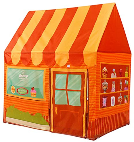 Floving Kinderzelt für drinnen mädchen Spielzelt Haus Junge Haus für Kinder Tipi Zelt für Kinder Pop up Zelt (Orange)