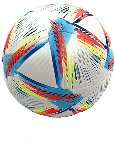 World Cup Quality Soccer Ball Size 5 Thermally Bonded Match Ball with Seamless Stitching- Official Match Weight- Long Lasting Professional High Grade PU Leather- Pelota de Futbol- USA