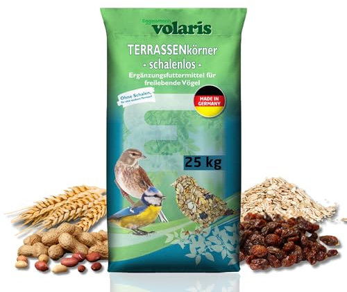 Eggersmann Volaris 25 kg Terassenmix | Schalenloses Wildvogelfutter Ganzjahresfutter | Optimale Energie für Wildvögel | Perfekt für Balkon & Terrasse | für alle Vogelarten