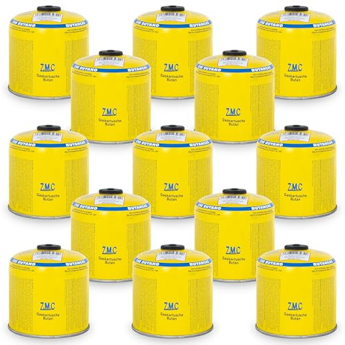 Z.M.C 13X Gaskartuschen 500g, Propan/Butan Gas 990ml, Gaskartusche EN417, Eurogewinde Schraubgewinde Anschluss, Schraubkartusche für Unkrautbrenner, Universal Druckgasdose mit Schraubventil