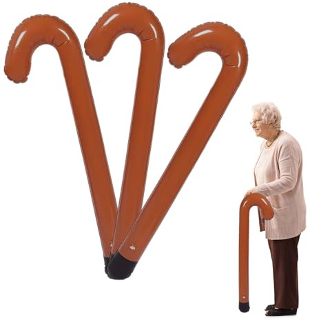 TUONYIS Bastón inflable de 3 piezas, 90 cm, ideal como regalo de broma, chistes de fiesta, accesorio de vestir para fiestas