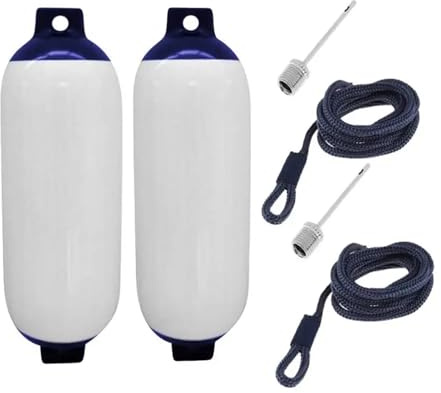 Boj båt fender , Uppblåsbar PVC-båtfender, stötfångare, boj, brygga, sköld, båttillbehör, flerfärgat, 2-3-pack(2pcs WIth Rope)