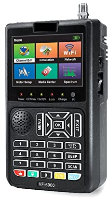 ZKLGS Buscador de Satélites, Buscador de señal Digital, Pantalla LCD, Receptor DVB for QPSK, buscador de medidor de señal satelital, Puesta en Marcha de Antena de Tierra(VF-6900 Pro)