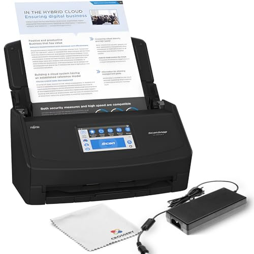 ScanSnap iX1600 Wireless High Speed Document Scanner - Photo Receipt Scan Snap Scanner with Touchscreen Auto Feeder for Mac PC Desktop Computer, Fast Duplex Scanning, Cloud Enabled (Renewed)