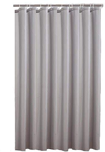 Sfoothome Waterproof Polyester Fabric Shower Curtain,Midew Resistant Washable Bath Curtain For Bathroom With Anti Rust Grommets, Plastic Curtain Rings And Heavy Weighted Hem (90 x 180cm, Gray)