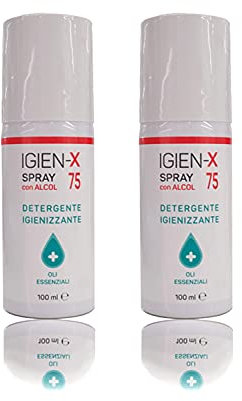 IGIEN-X Spray Detergente Igienizzante Multiuso con Alcol 75% Germicida - 2X 100ml (2 PEZZI)