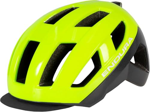 Endura Urban Luminite Ciclismo Casco para Hombre, Hi-Viz Yellow, M-L