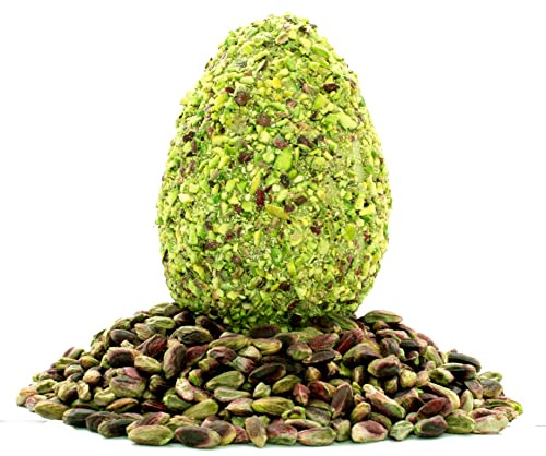 DOSICILY.COM - Gioielli al pistacchio - Uovo al Pistacchio Sicilia con Granella 350 g - Finissimo cioccolato bianco e Pasta pura di Pistacchio - Uovo di Pasqua al Pistacchio con dolce sorpresa