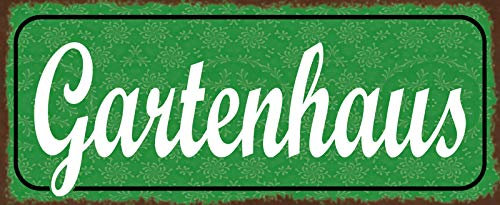 Cartel de chapa de 27 x 10 cm, decoración del espacio habitable: casa de jardín – DekoNo7