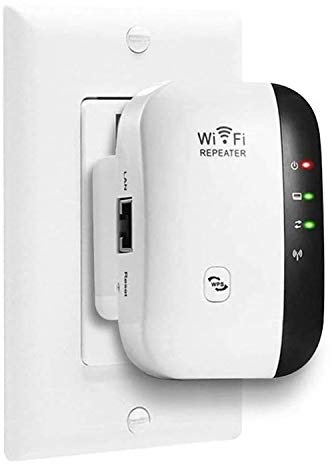 FLOME WiFi Range Extender，WiFi Signal Booster to 3000sq.ft & 28 Devices，Wireless Signal Amplifier 2.4GHz 300Mbps Band up to Internet Range Booster w/ Integrated Antennas LAN Port，Easy Setup，white1