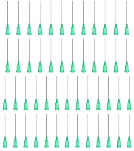 PATIKIL Embouts de Distribution à Bout Émoussé avec Embout à Bout Émoussé Pliée, 50 Pcs 2 Pouces 18G Embout de Distributeur de Liquide Industriel Colle Vert