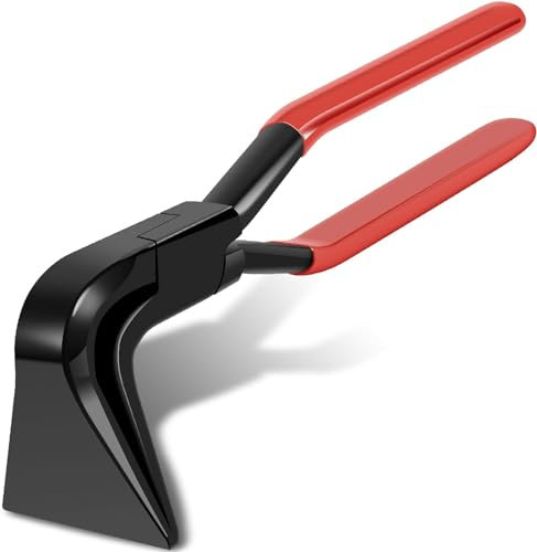 Falzzange 0° 45° 90° Abkantzange Blechzange Breit 60 mm Biegezange Abfalzen Werkzeug mit Rutschfestem Griff zum Biegen und Glätten von Blechen, Abgewinkelt gebogen Dachdecker/Klempner Zange (90°)