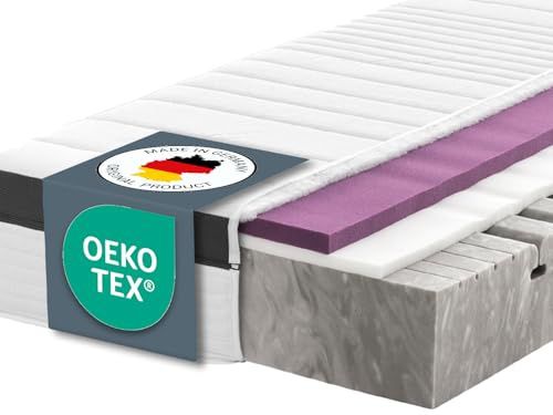 Ravensberger Matratzen Struktura-MED Gel Komfortschaummatratze – 7-Zonen – 100 x 220 cm – Härtegrad H2 – mit Gel-Auflage – waschbarer Tencel-Bezug – Oeko-TEX® Zertifiziert – produziert in Deutschland