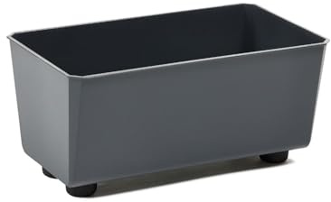 Lamela Rechteckiger Pflanzkasten mit eleganten Füßen – Antrazit Blumenkübel aus robustem Kunststoff 28,5 x 17 cm, 4,2L – Wetterfest & Pflegeleicht - für Innen & Außen, Anti-meise