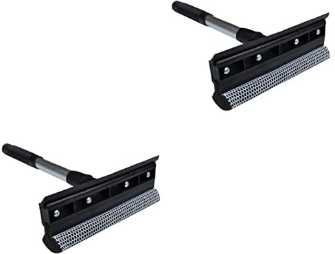 2 Piezas Limpiador Esponja y Rasqueta Doble Uso Escobilla para Parabrisas y Limpiacristales Desmontable con Esponja de Malla y Natural para Hogar y Automóvil