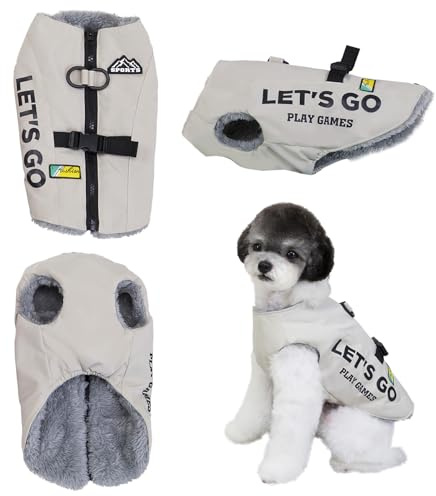 Izefia Hundrock husdjurskläder kallt väder rockar utomhus sportjacka fleece foder varm tröja vinter tjock kläder Los Gå bergsbestigningsväst kappa för liten hund medium katt