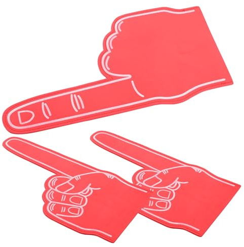 MAGICLULU 3 Piezas Dedos de Espuma Roja para Animación Deportiva Accesorios Livianos para Porristas Fiestas y Eventos Deportivos Prop para Apoyar Equipos Partidos y Celebraciones