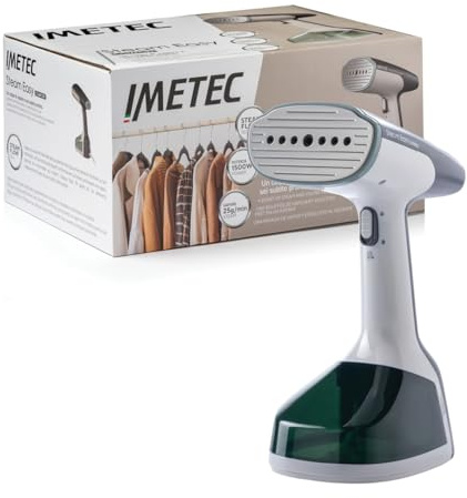 Imetec Steam Easy Comfort Plancha Vertical 1500 W, Vapor 25-30 g/min, Lista en 30 segundos, Depósito de 250 ml, Ligera, Plancha Vertical, Cómoda incluso de viaje