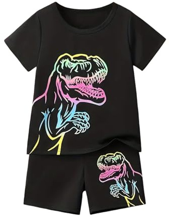 Conjunto de manga corta para niños,Conjunto Deportivo Verano Niños Desgaste Casual Ropa Suelta traje corto Moda festiva bebé niño 1-6 años # L