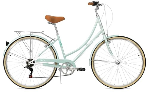 FabricBike Step City - Lady's Step Through Urban Bike 7 Speed. Vintage bike, Classic bicycle, Retro bicycle, Women's bicycle, Dutch bike. (Mint Green)