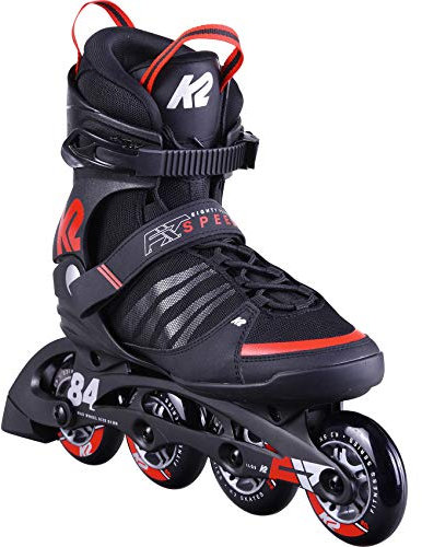 K2 Inline Skates F.I.T. 84 SPEED ALU Für Herren Mit K2 Softboot, Black - Red, 30D0260