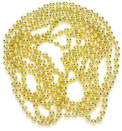 Pearl Garland Beaded Trim, 2.7 m Gold String, Decorative Ribbon for Christmas, Wedding, DIY Party Supplies