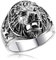 MATERIA Löwen Ring Herren Silber 925 - Siegel-Ringe Männer Fleur de Lis schwarz 20.7mm in Box SR-47-65