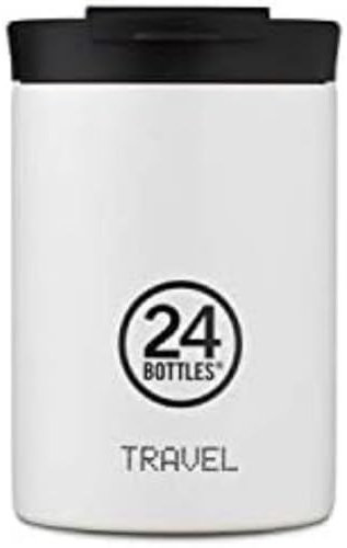 24Bottles Travel Tumbler - Trinkflasche 350ml, Thermos Kaffee Tee Getränke, Thermosflasche 6hHot/24hCold, Wasserflasche 100% Versiegeltem Deckel, Umweltfreundliche Trinkflasche Edelstahl, Ice White